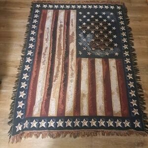 American Flag Tapestry Throw Blanket Rug Patriotic Wall Decor